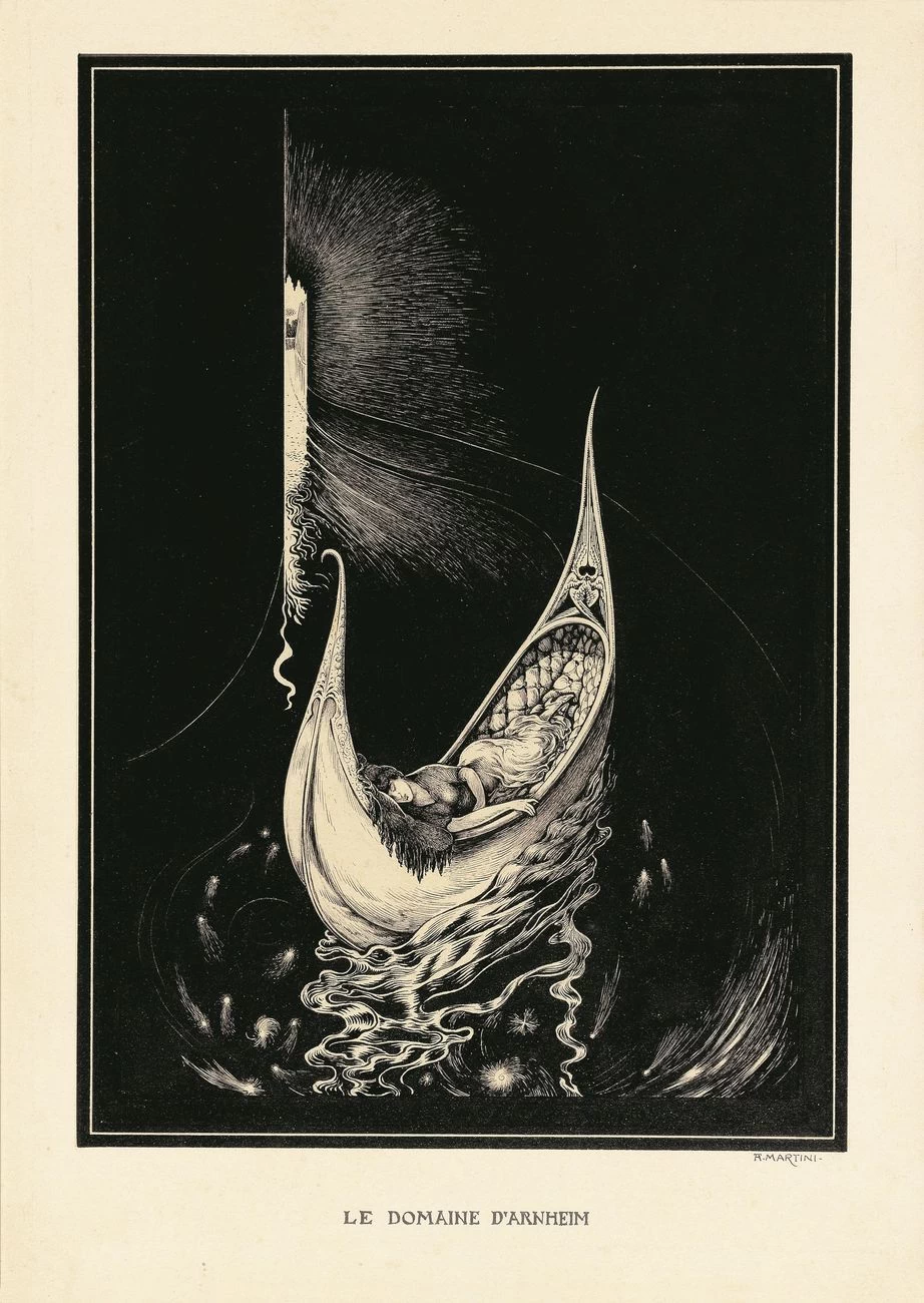 Le - domaine, dArnheim, illustrazione, per, i, Racconti, di, Edgar, Allan, Poe, 1907., Courtesy, Galleria, Carlo, Virgilio